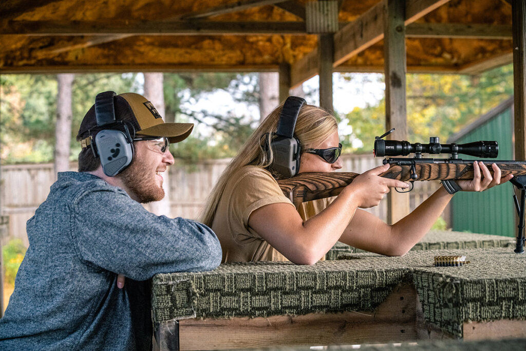 Shooting at the target range