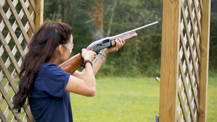 woman shooting gun